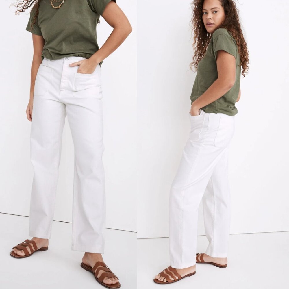 Madewell The Dadjean in Tile White Patch Pocket Edition Oversized High Rise 27